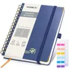 Poprun WH145S carnet spiral quadrillé bleu marine 15x21,5 cm