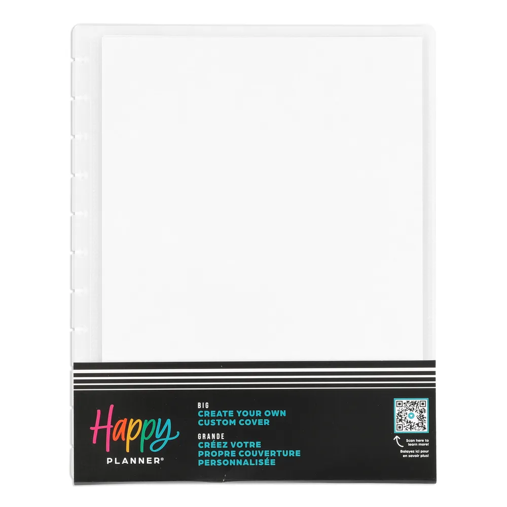 Happy Planner Everyday Essentials couverture big à personnaliser transparente