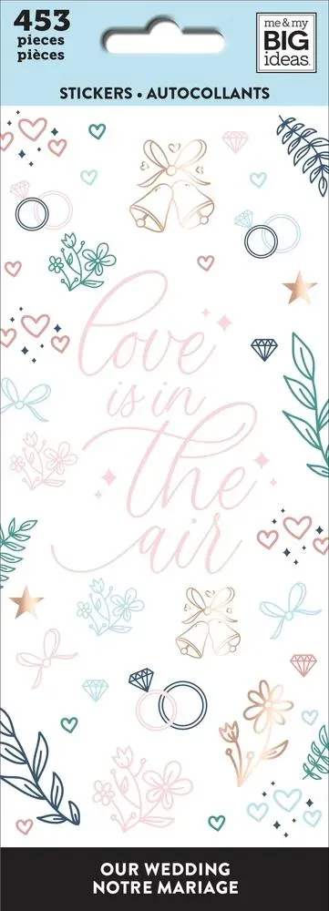 Happy Planner Wedding Bells stickers mariage 8 feuilles