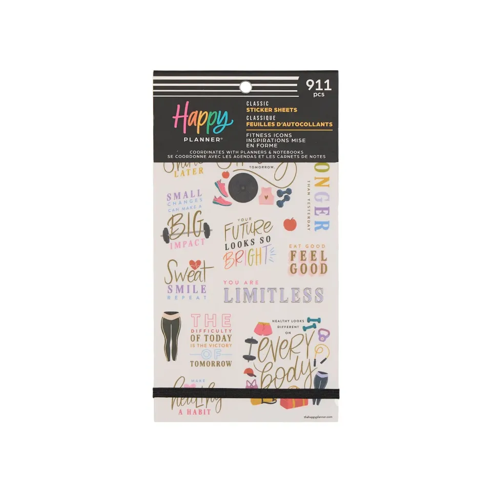 Happy Planner Fitness Icons stickers value pack 911 sport