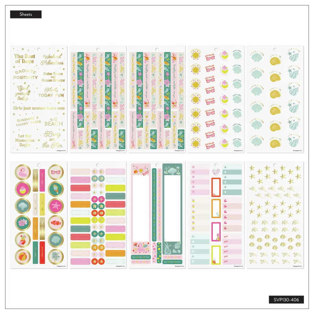 Happy Planner Tropical Florals carnet stickers 30 feuilles tropical