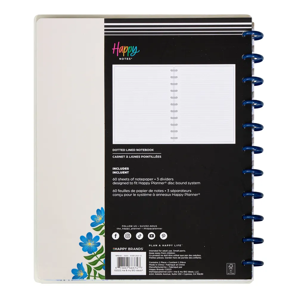 Happy Planner Happy Notes Exotic Borders carnet Big 60 feuilles ligné