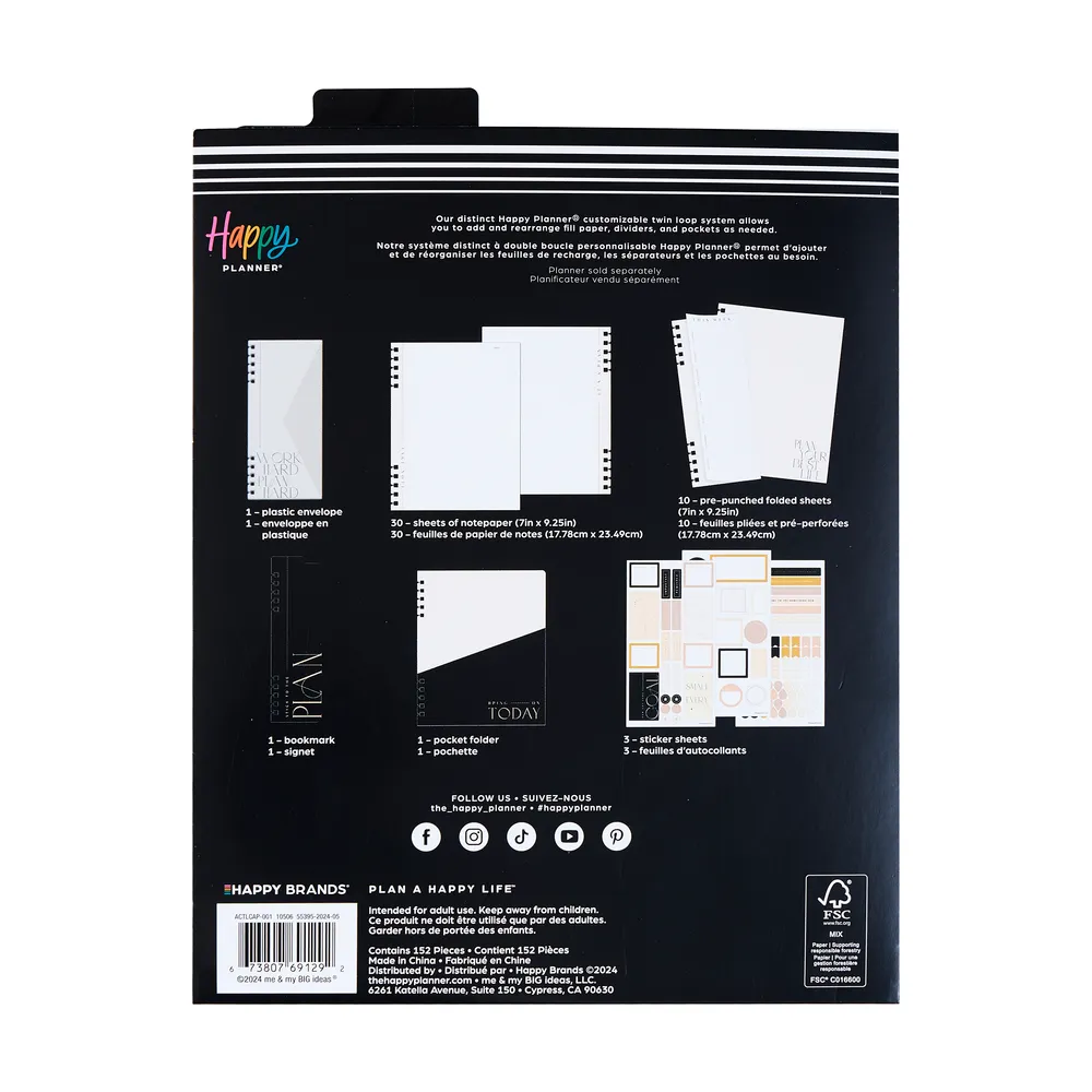 Happy Planner Neutral pack accessoires agenda spirale classic