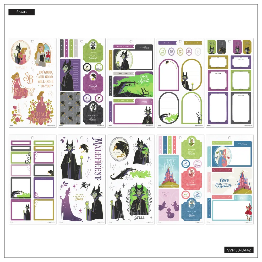 Happy Planner Disney Sleeping Beauty 65 ans stickers Big 410 foil rose