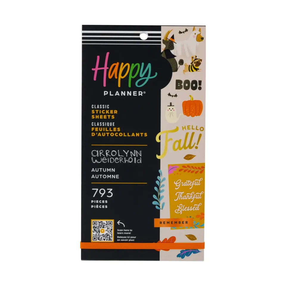 Happy Planner Autumn Accents stickers Classic 30 feuilles automne