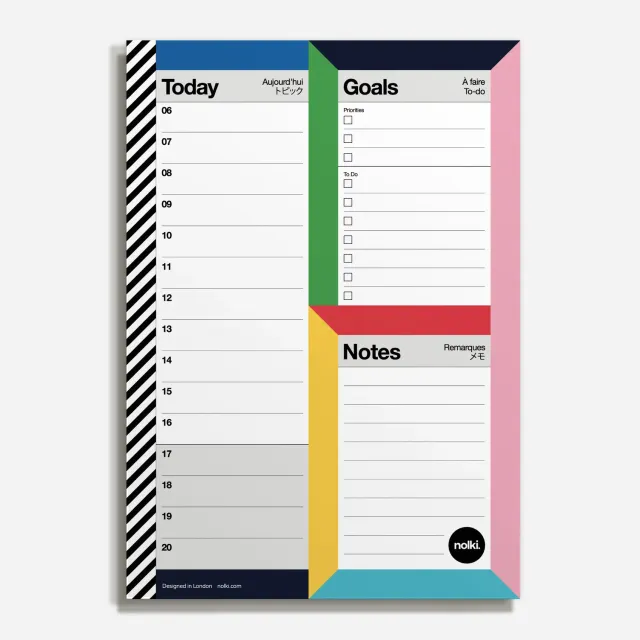 Nolki Runway bloc-notes de jour A5 100 feuilles priorités