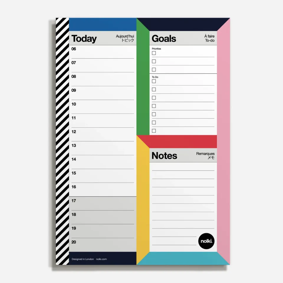Nolki Runway bloc-notes de jour A5 100 feuilles priorités