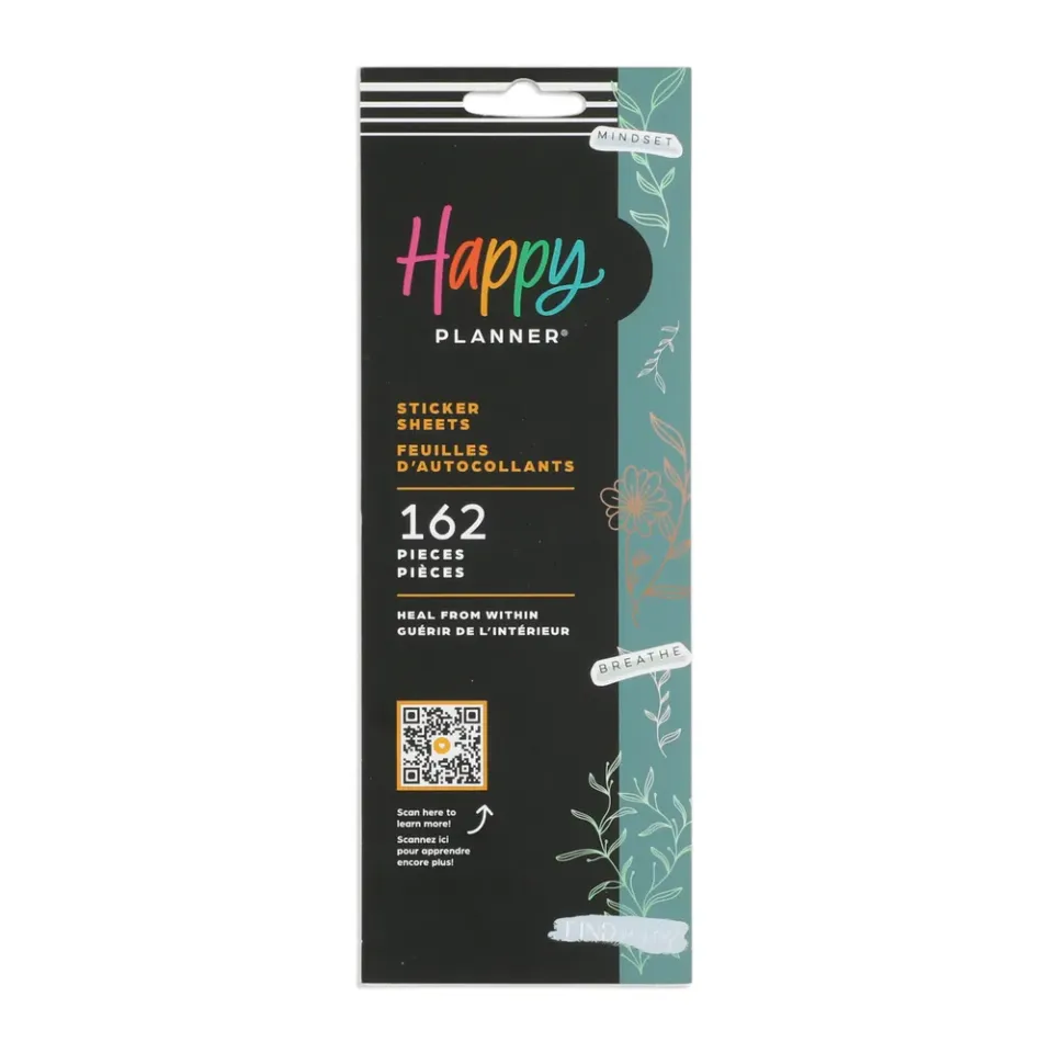 Happy Planner Heal From Within autocollants 8 feuilles 162 doré rose