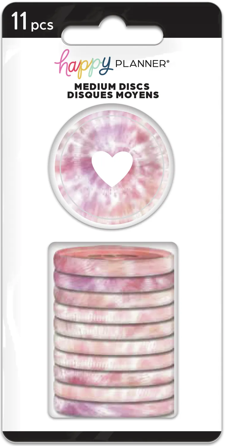 Happy Planner Tie Dye disques Medium lot de 11 plastique