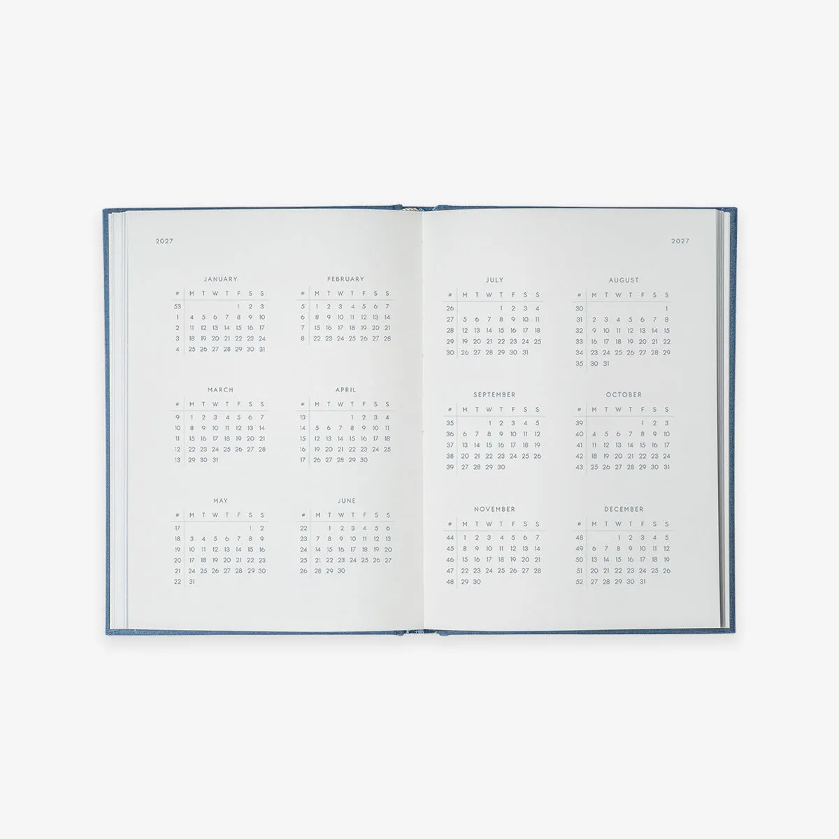 Kartotek Notebook Calendar 2027 agenda semainier anglais