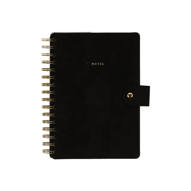 Citrine Midnight carnet spirale A5 cuir vegan noir pointillé