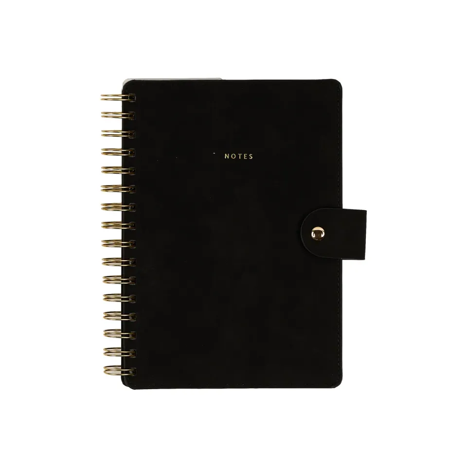 Citrine Midnight carnet spirale A5 cuir vegan noir pointillé