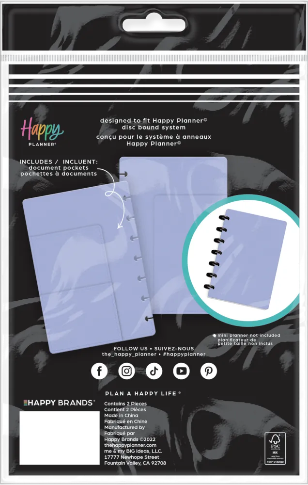 Happy Planner Deluxe couverture agenda mini Periwinkle similicuir