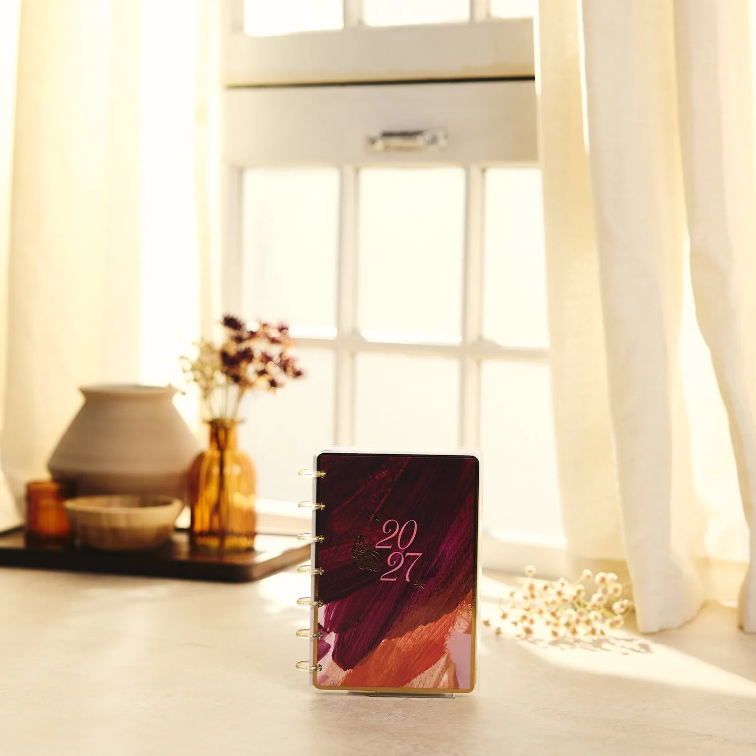 Happy Planner Abstract Autumn agenda 2027 Mini horizontal 12 mois