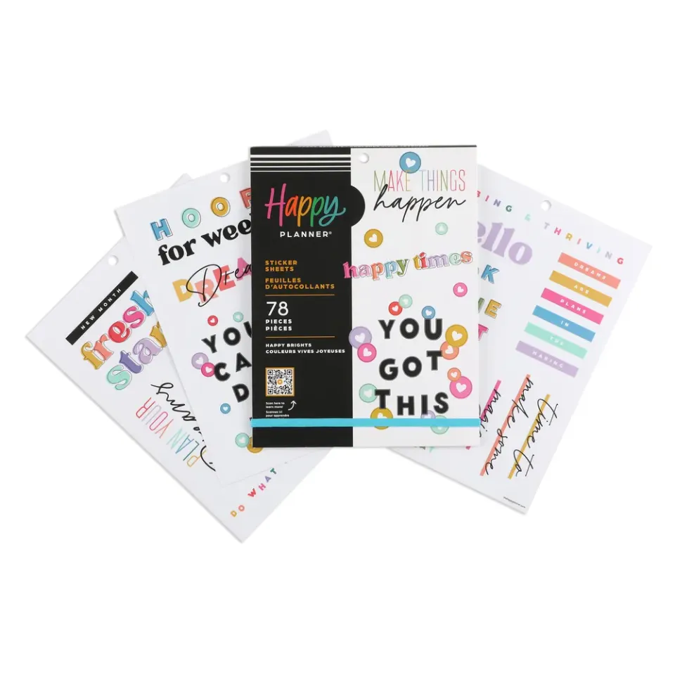Happy Planner Happy Brights stickers Large 30 planches citations