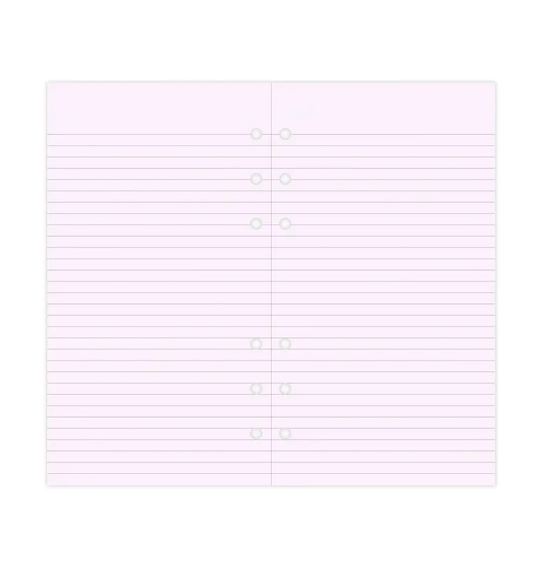 Filofax recharge papier ligné lavande Personal 30 feuilles