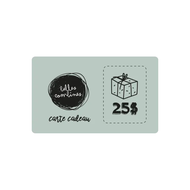 Les Belles Combines Carte-cadeau 25$ boutique panier famille