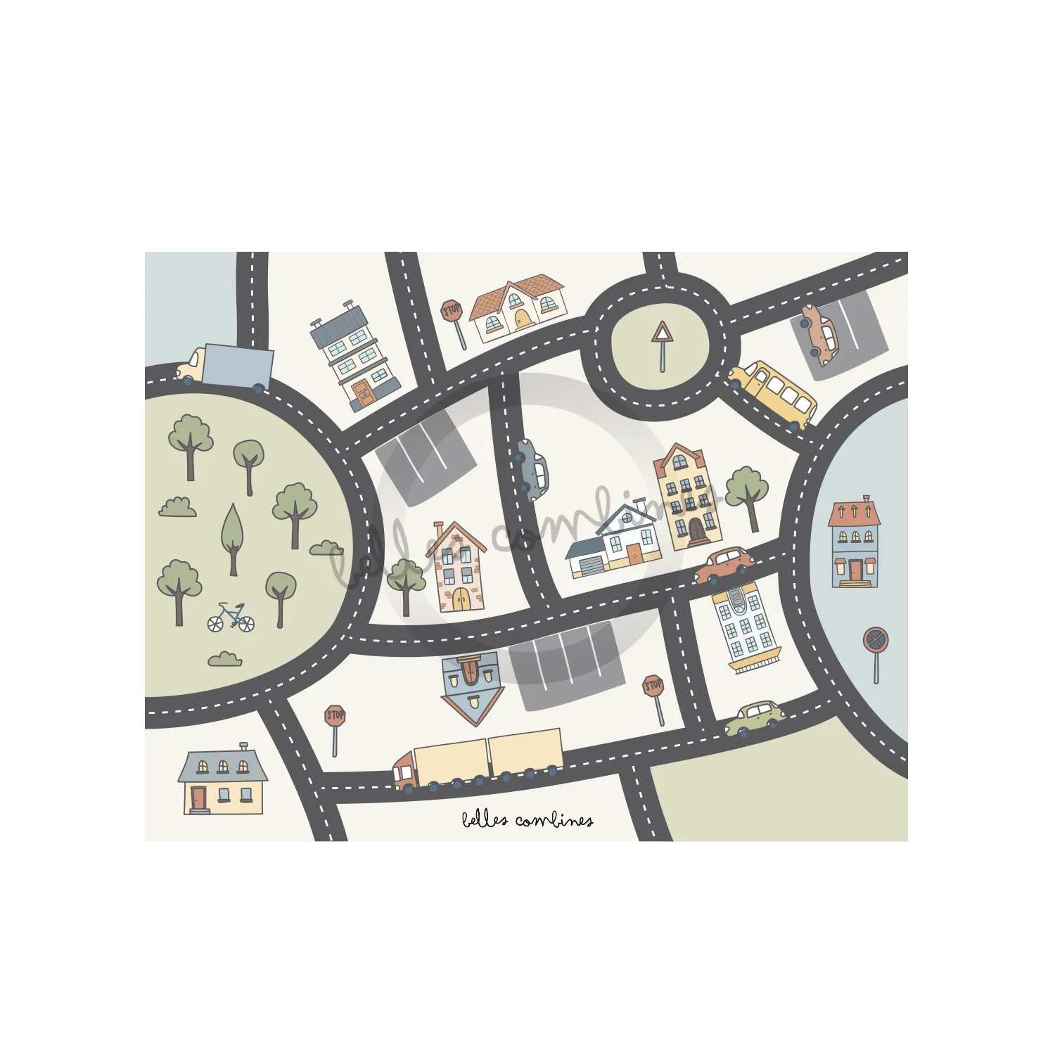 Les Belles Combines Mes petites routes parcours à imprimer petites voitures