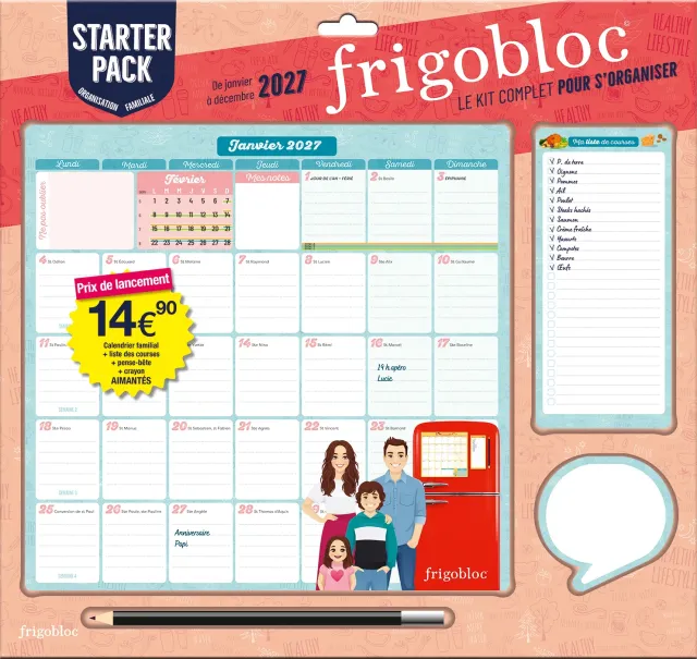 Frigobloc Starter pack calendrier organiseur familial 2027
