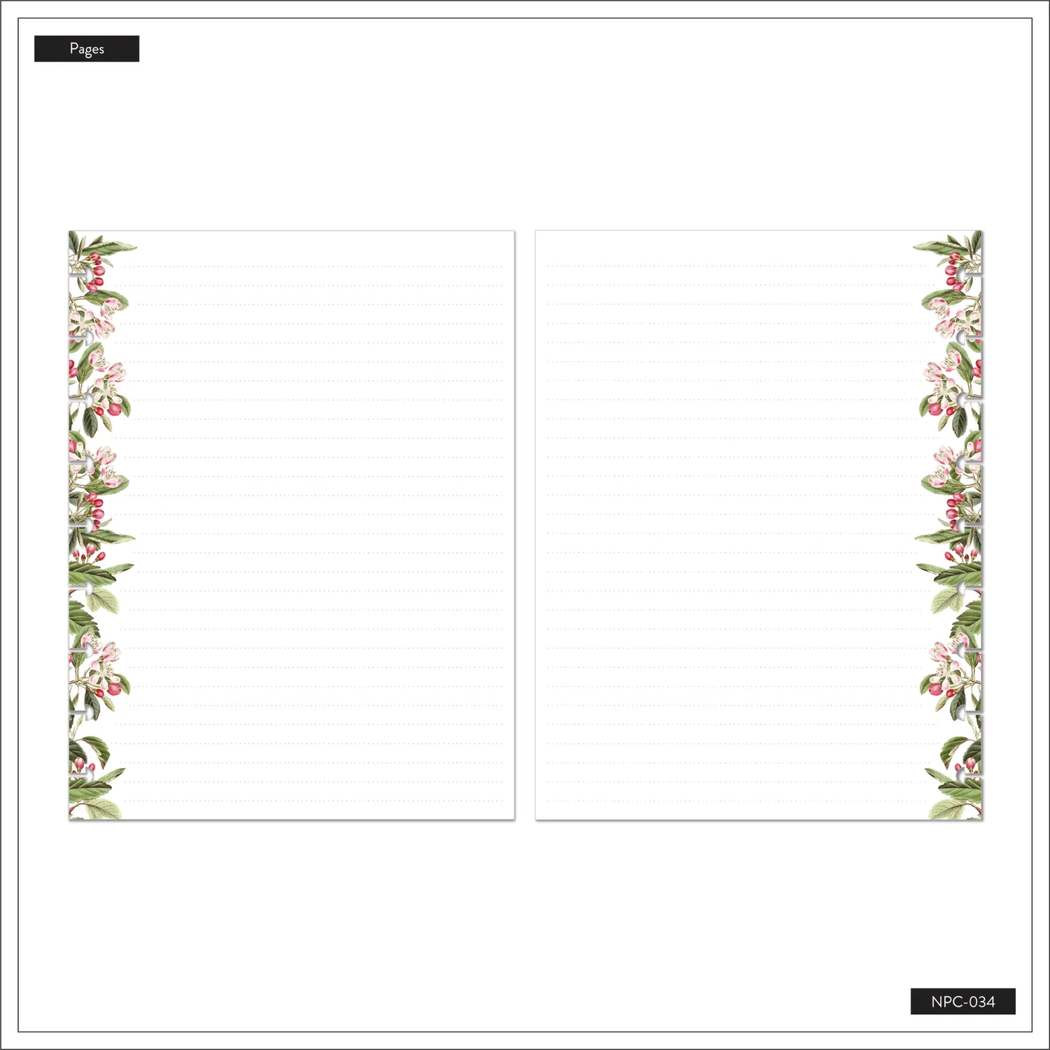 Happy Planner Butterflies Blooms carnet disques pointillé 60 feuilles