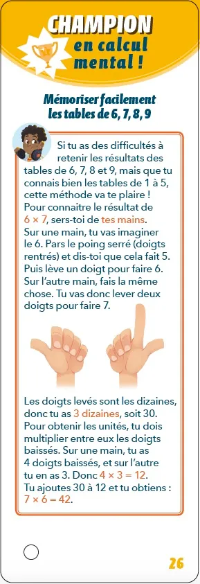 Frigobloc Les Incollables Éventail multiplications 8-12 ans