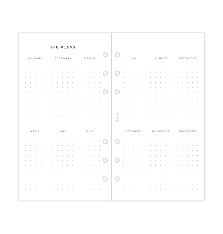 Filofax Minimal agenda 2027 Personal semaine multilingue