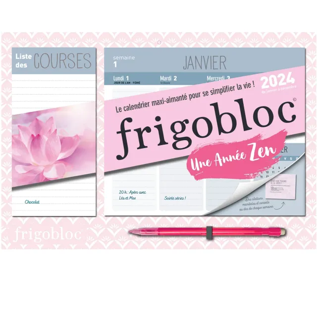 Frigobloc Mini Hebdomadaire Spécial zen calendrier 2024