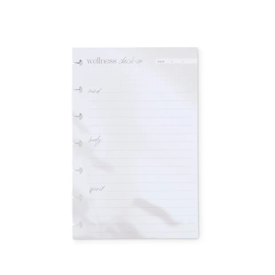 Happy Planner Nature of Wellness mini recharge papier 40 feuilles bien-être