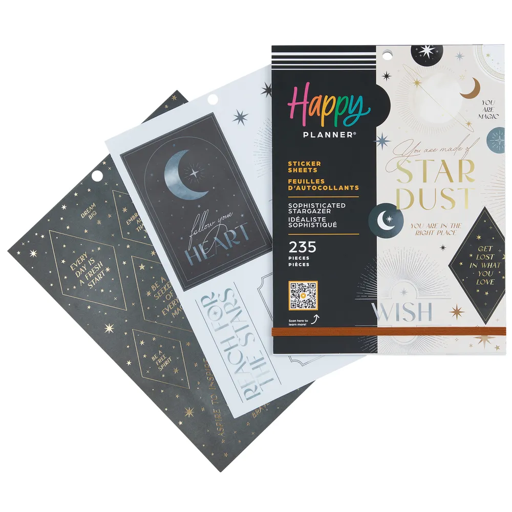 Happy Planner Stargazer carnet stickers grand 235 cosmos