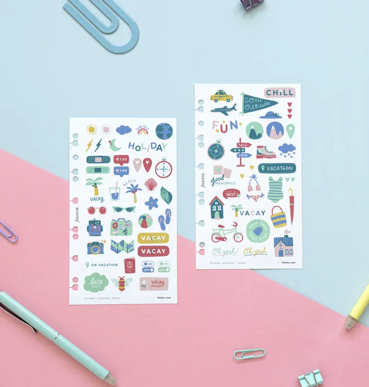 Filofax Everyday stickers voyage x213 mats repositionnables