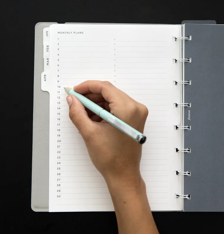 Filofax Minimal A5 intercalaires mensuels notebook 12 mois
