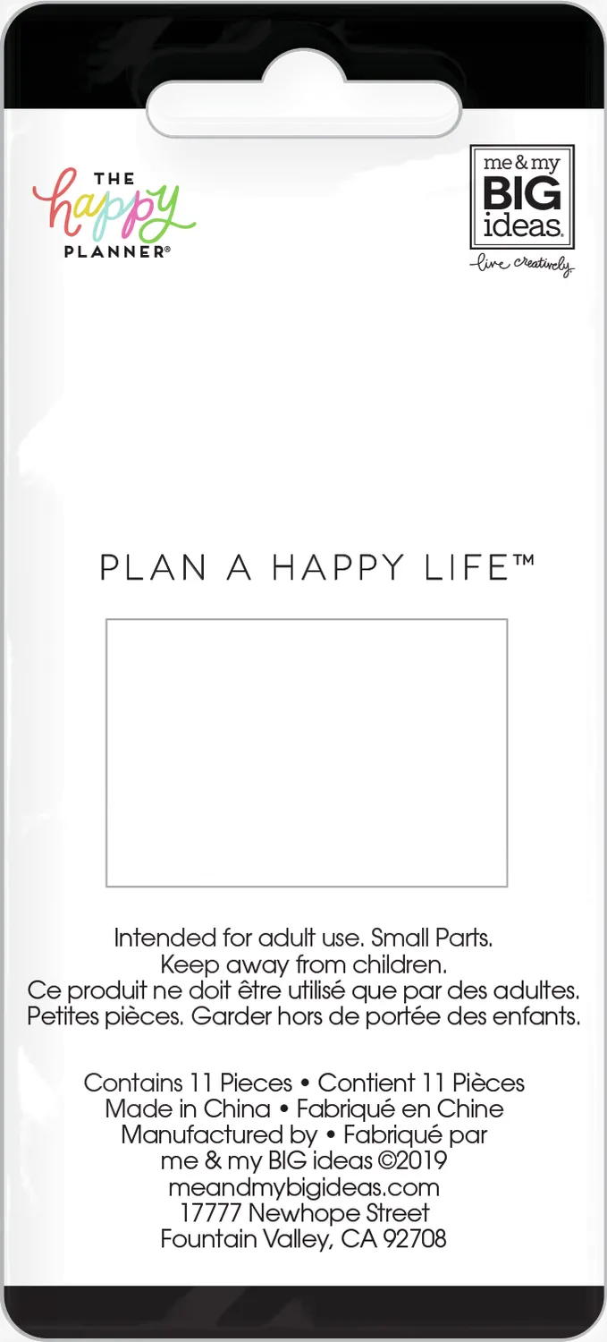 Happy Planner Indigo disques Medium plastique x11 bleu cœur