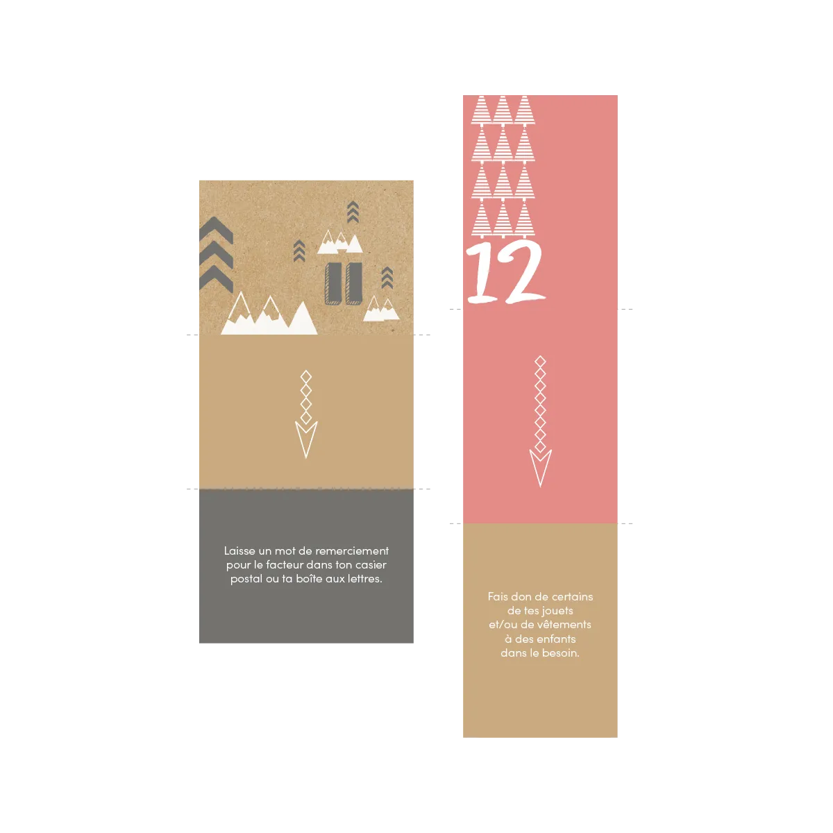 Les Belles Combines Calendrier Avent bonnes actions à imprimer 25 cartes