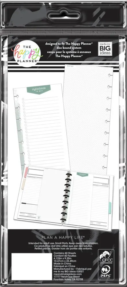 Happy Planner Ingredients Skinny Classic recharge 60 feuilles lignées