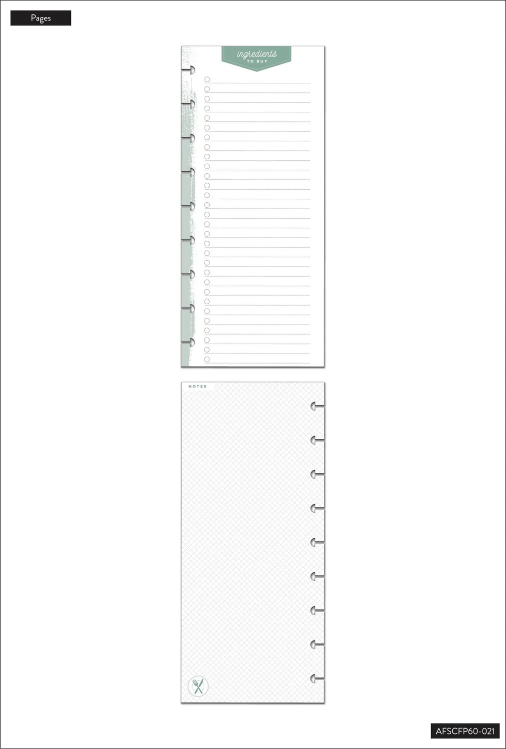 Happy Planner Ingredients Skinny Classic recharge 60 feuilles lignées