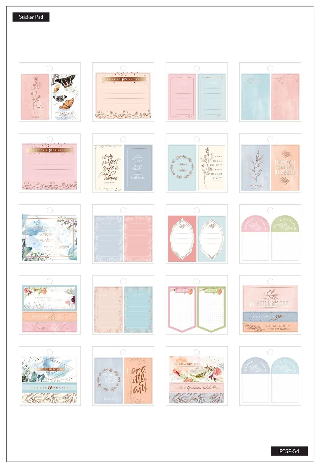 Happy Planner Faith mini stickers bloc 41 pièces