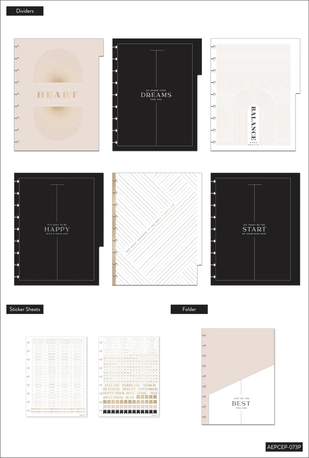 Happy Planner Work Life Neutral recharge agenda 6 mois