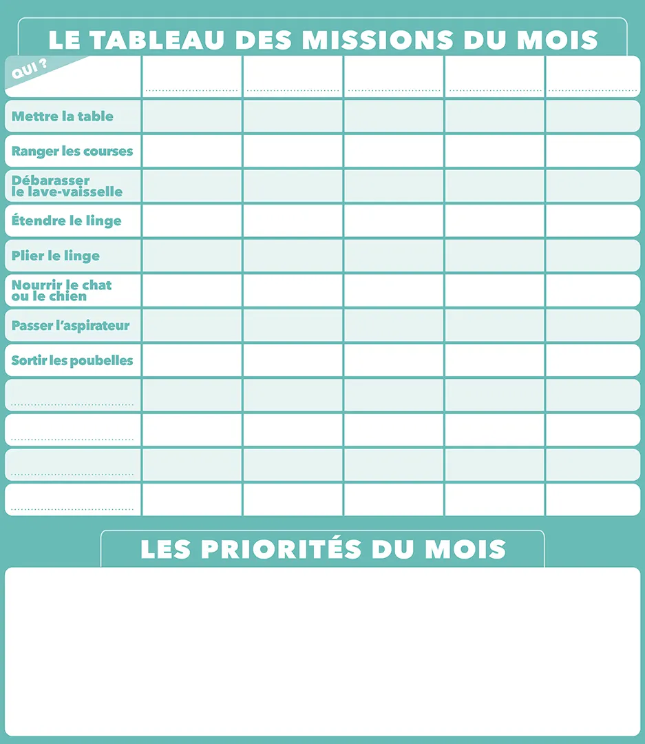 Frigobloc Mensuel 2023 Déco vert calendrier familial aimanté