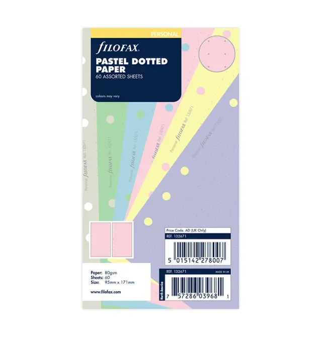 Filofax Pastello recharge agenda Personal pointillés pastels
