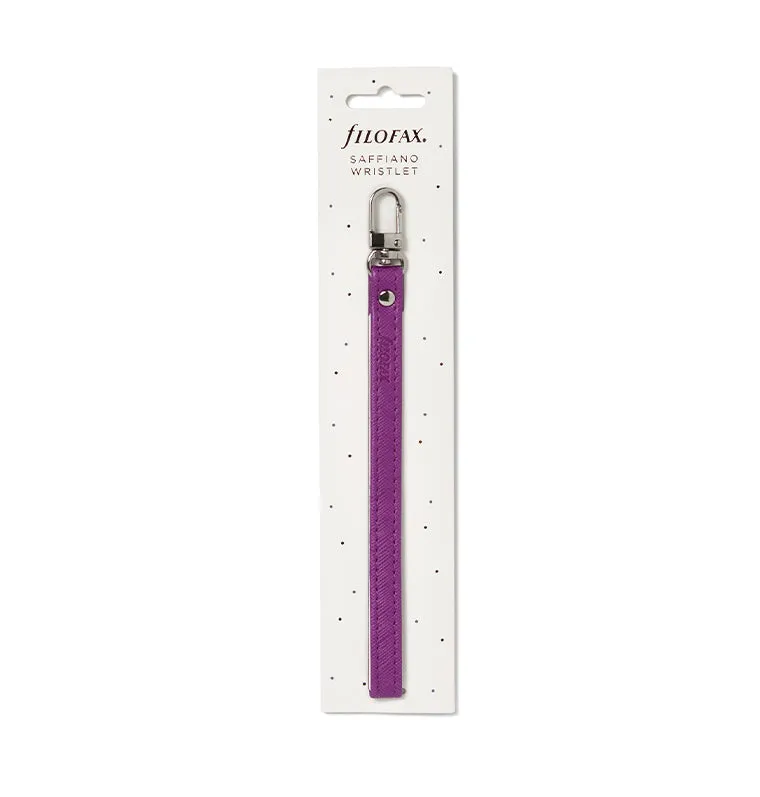 Filofax Saffiano dragonne cuir framboise Personal Compact Zip