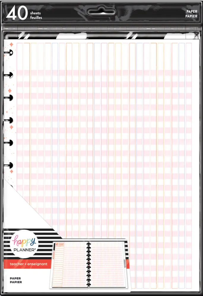 Happy Planner Groovy Day Big papier recharge checklist 40 feuilles