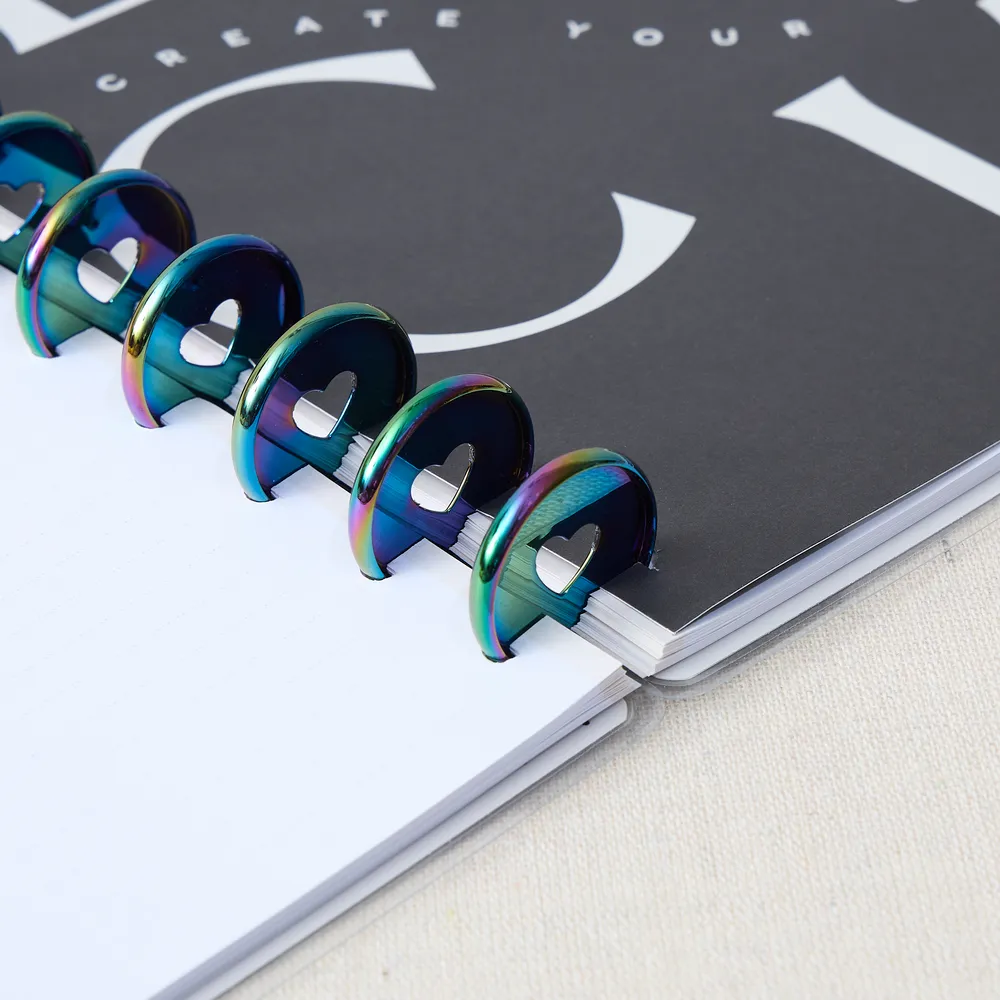 Happy Planner Blue Iridescent disques plastique medium bleu irisé
