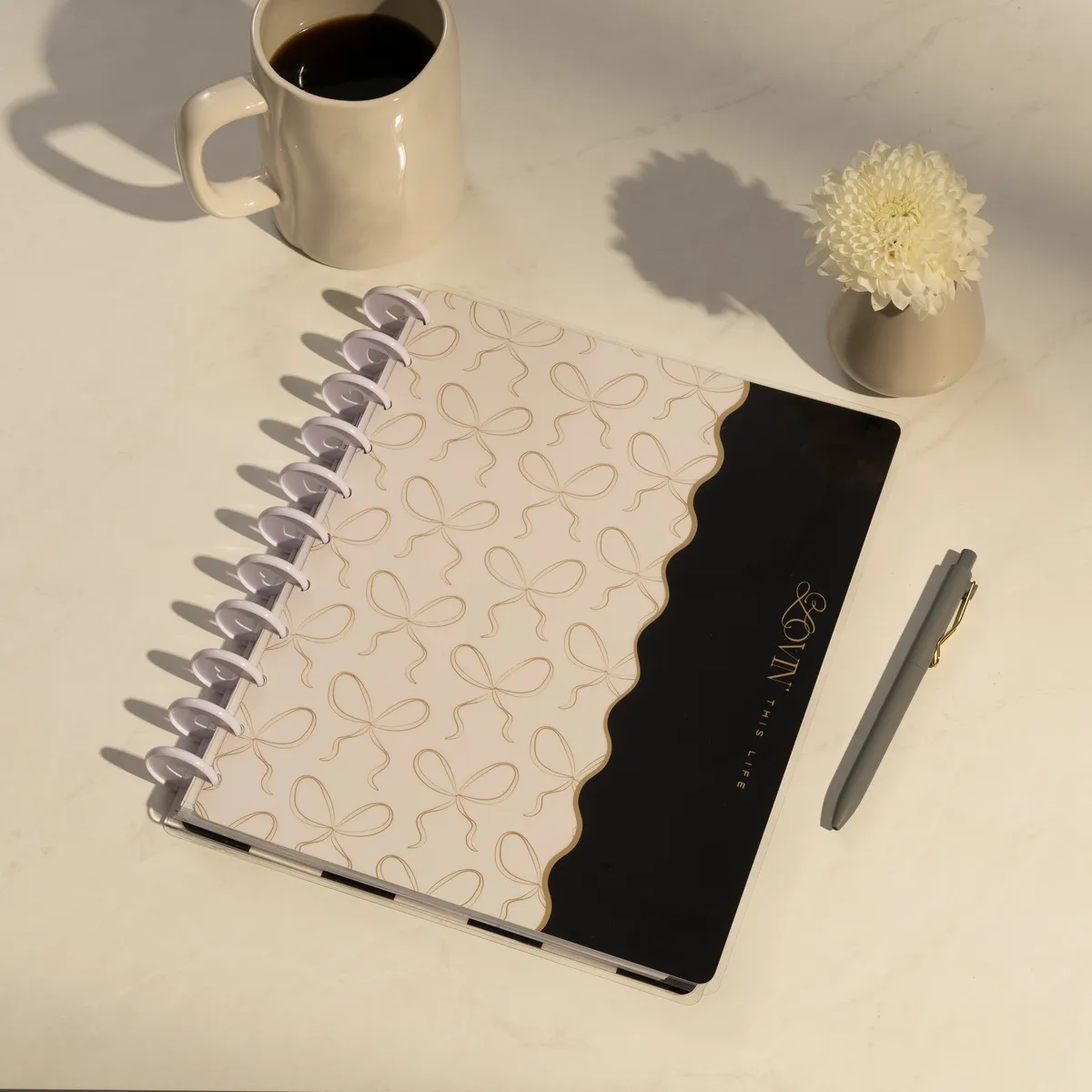 Happy Planner Sweet & Simple agenda Big non daté 12 mois noir et blanc