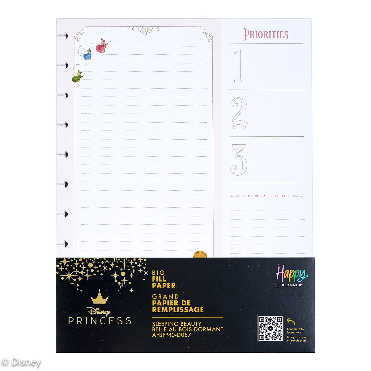 Happy Planner Disney Aurore papier Big 40 feuilles dashboard