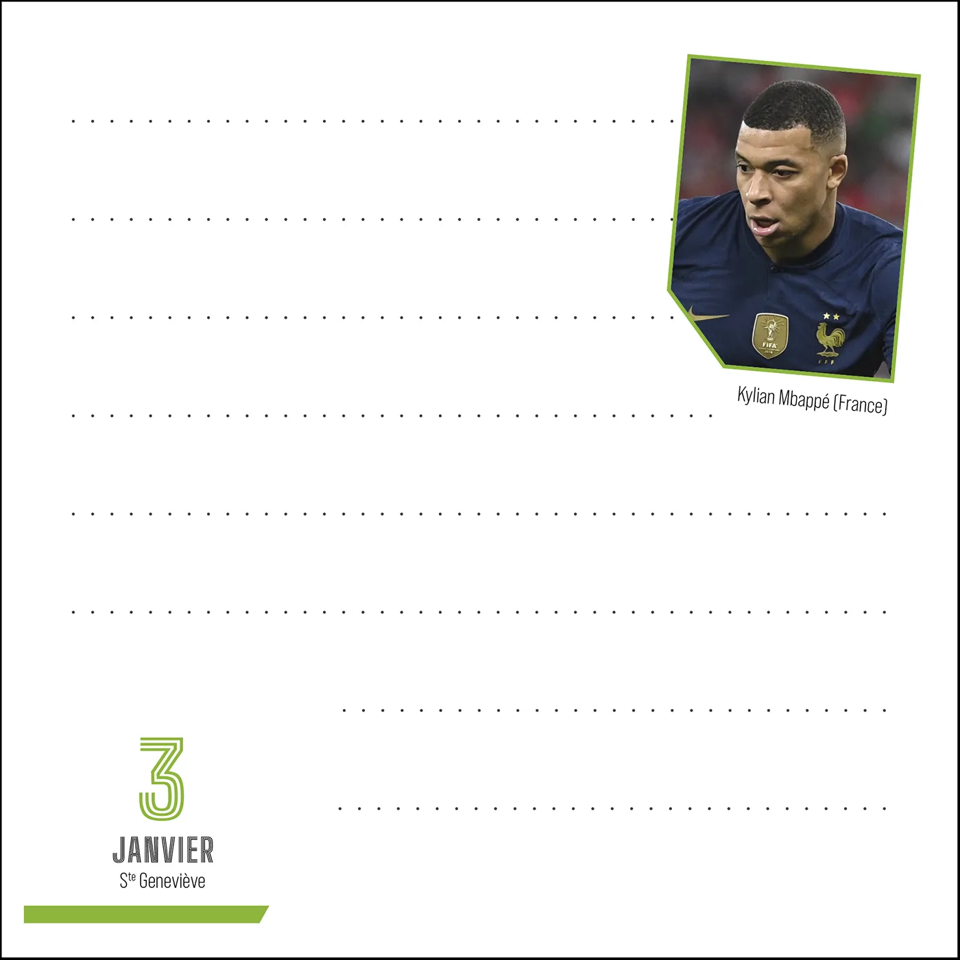 Frigobloc Foot calendrier bloc notes football