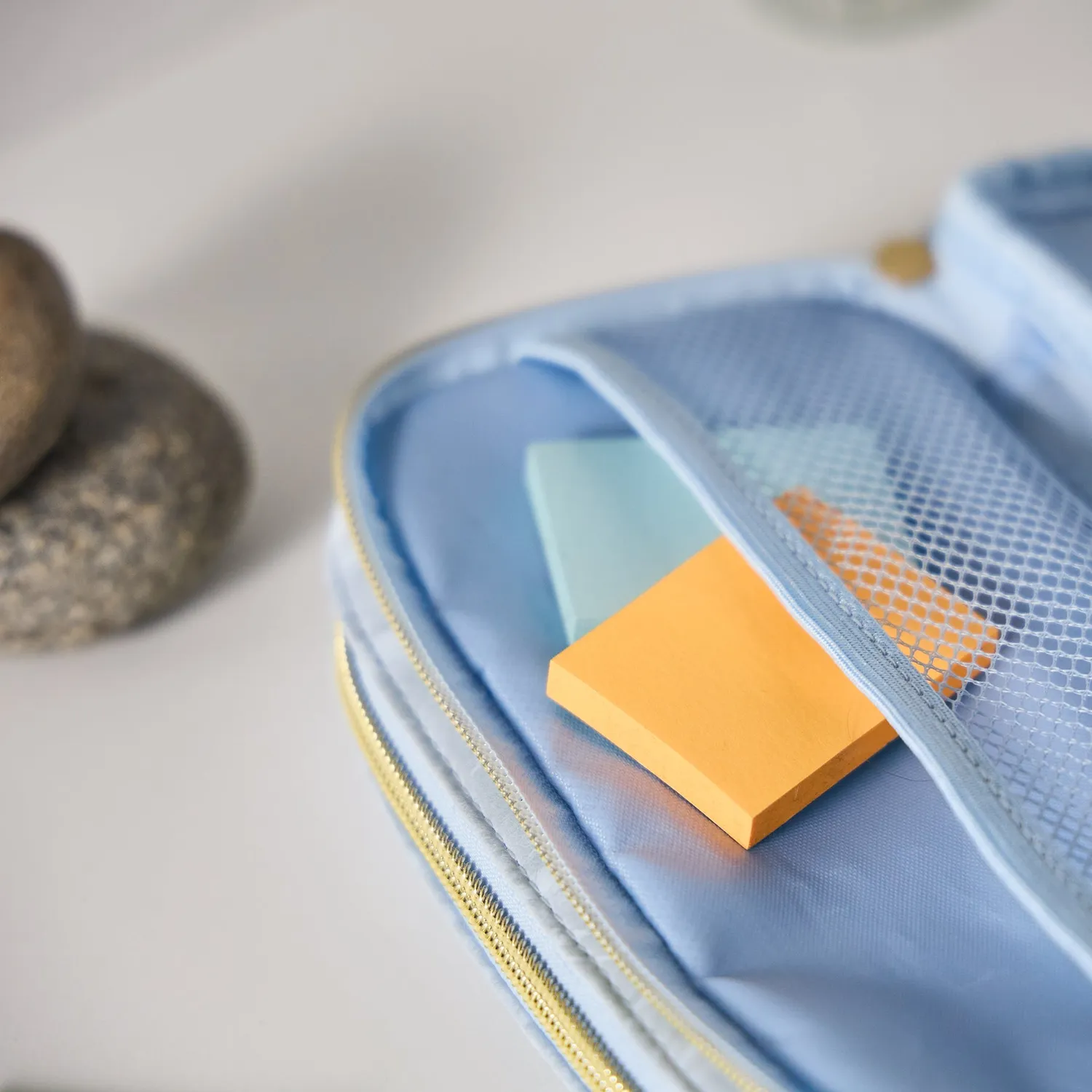 Happy Planner Cornflower trousse crayons tissu bleu 2 zips