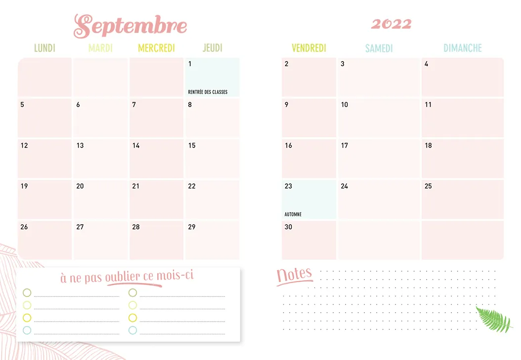 Frigobloc Famille organisée agenda de poche 2023 bleu sept à déc