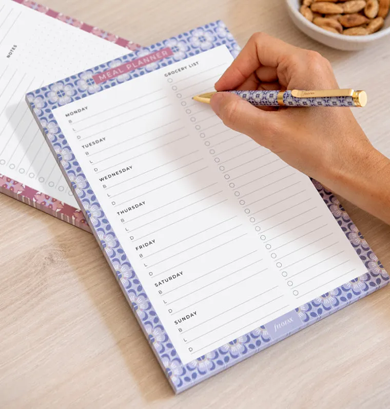 Filofax Mediterranean bloc repas magnétique frigo 60 feuilles