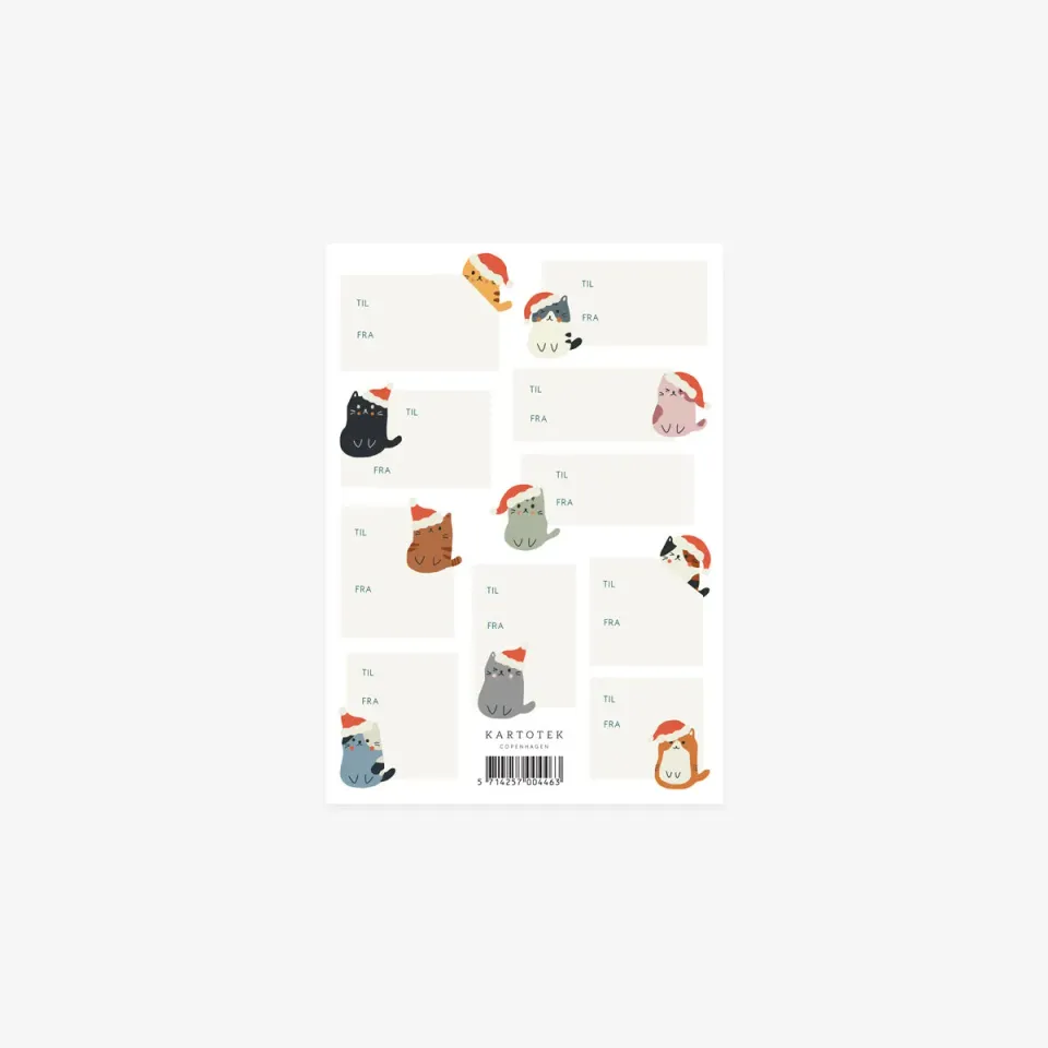 Kartotek Christmas Cats stickers étiquettes chats danois