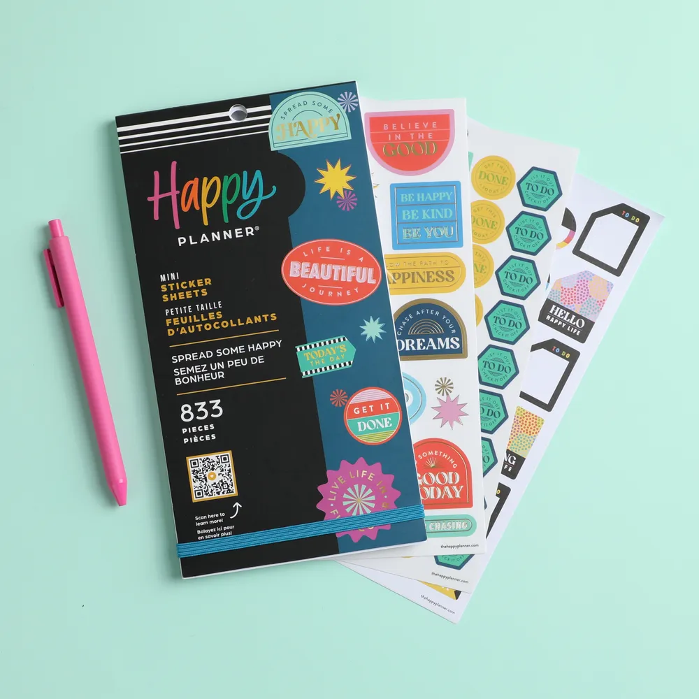 Happy Planner Spread Some Happy autocollants Mini 833 pièces
